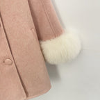 OFTBUY Warm Long Sleeves Woolen Jacket Female New Autumn Winter Clothes Women Fashion 100% Wool Coat with Real Fox Fur Cuffs =