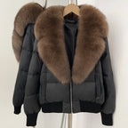 OFTBUY Zipper Luxury Warm Winter New Women's Puffer Jacket with Real Fox Fur Collar Fashion Outerwear Duck Down Coat Female