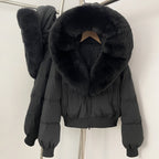 OFTBUY New Warm Thickened Autumn Winter Coat Women Short Real Fox Fur Duck Down Clothes for Women Natural Fur Puffer Coat Female
