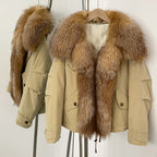 OFTBUY Warm Big Natural Fox Fur Collar Down Coat New Autumn Winter Clothing Women Waterproof Safai Real Fur Puffer Jacket Female