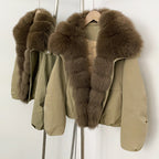 OFTBUY Women's Dcuk Down Coat with Big Real Fox Fur Collar New Winter Warm Thickened Clothing Female Natural Fur Puffer Jacket