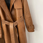 OFTBUY Hot Sales Fashion New Spring Autumn Real Leather Clothing Women's Long Belt Genuine Leather Jacket Female Black Coat