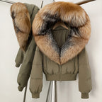 OFTBUY New Warm Thickened Autumn Winter Coat Women Short Real Fox Fur Duck Down Clothes for Women Natural Fur Puffer Coat Female