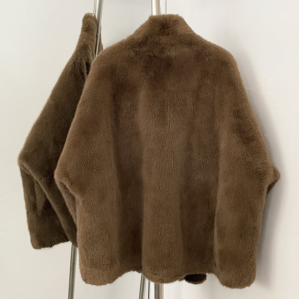 OFTBUY New Autumn Winter Loose Top Clothes Women Fahsion Thickened Warm Faux Fur Coat Female Long Sleeves Fluffy Artificial Fur Jacket