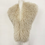 OFTBUY Women's Faux Mongolian Fur Vest Open Front Fluffy Faux Fur Waistcoat with Back Tie New Autumn Winter Outerwear Female