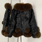 OFTBUY New Winter Thickened Warm Clothes Womwn Short Real Fox Fur Collar Jacket Female Luxury Natural Mink Fur Coat Outerwear
