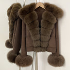 OFTBUY Woolen Jacket New Women's Short Double-Faced Wool Coat with Real Fox Fur Pockets Luxury Warm Winter Fashion Outerwear