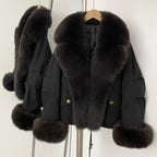 OFTBUY Fashion Big Real Fox Fur Collar Down Coat New Waterproof Autumn Winter Clothes Women Warm Fur Cuffs Puffer Jacket Female