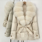 OFTBUY New Women's Winter Down Jacket Real Fox Fur Outer Clothes Female Luxury Duck Down Jacket Feather Coats and Parkas