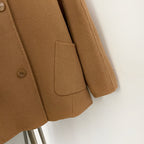 OFTBUY New Women's Wool Coat with Large Real Fox Fur Collar Loose Fit Back Detail Pockets Warm Winter Elegant Fashion Outerwear