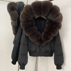 OFTBUY New Warm Thickened Autumn Winter Coat Women Short Real Fox Fur Duck Down Clothes for Women Natural Fur Puffer Coat Female