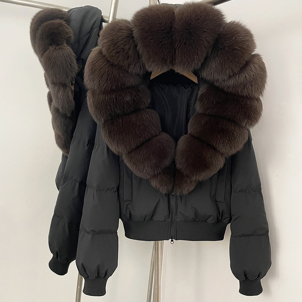 OFTBUY New Warm Thickened Autumn Winter Coat Women Short Real Fox Fur Duck Down Clothes for Women Natural Fur Puffer Coat Female