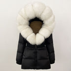OFTBUY New Winter Clothing Puffer Jacket Women Parkas Waterproof Real Fox Fur Hooded Thick Warm 90% White Duck Down Coat Female