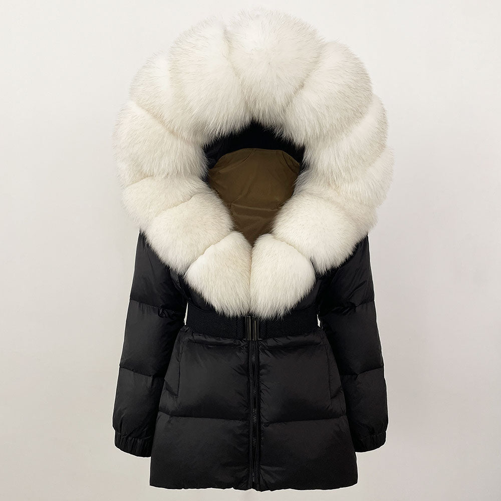 OFTBUY New Winter Clothing Puffer Jacket Women Parkas Waterproof Real Fox Fur Hooded Thick Warm 90% White Duck Down Coat Female