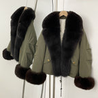 OFTBUY Fashion Big Real Fox Fur Collar Down Coat New Waterproof Autumn Winter Clothes Women Warm Fur Cuffs Puffer Jacket Female