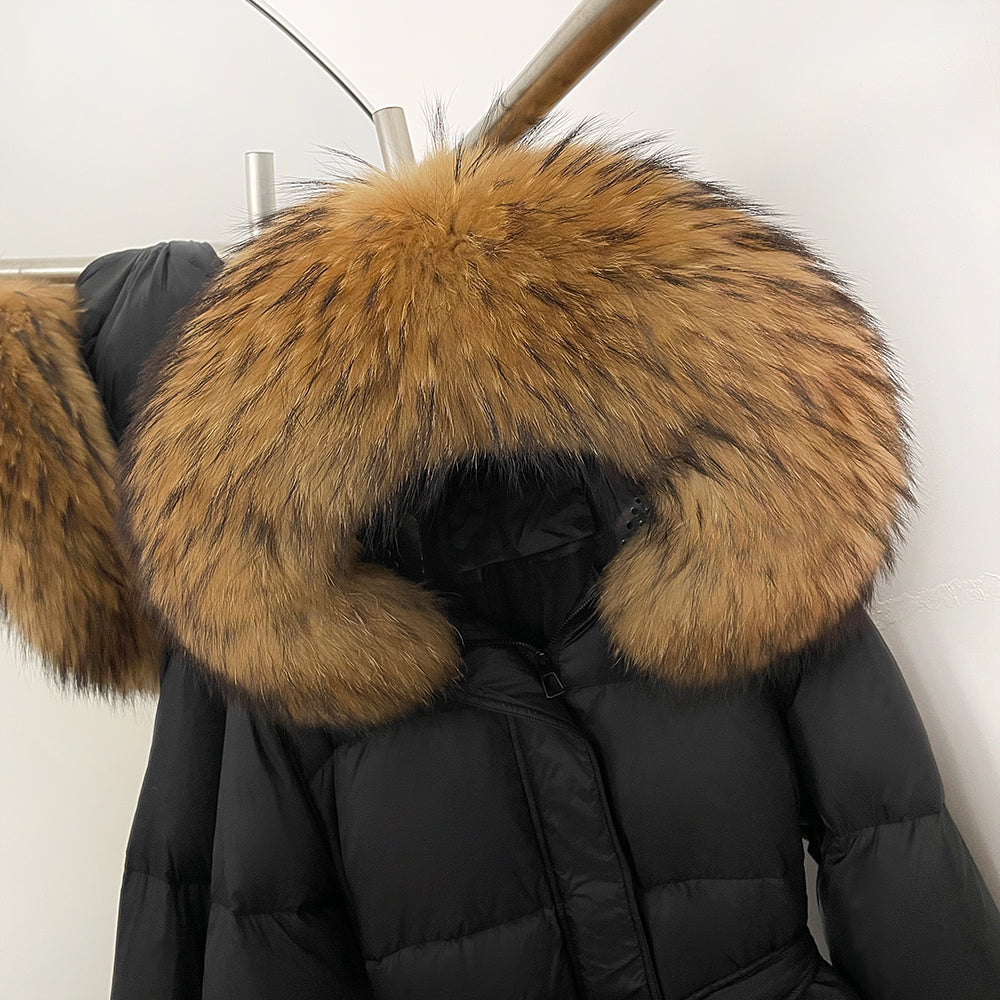 OFTBUY Hooded Real Fox Fur Down Coat Female New Autumn Winter Top Clothes Women Thickened Warm Natural Fur Fluffy Puffer Jacket