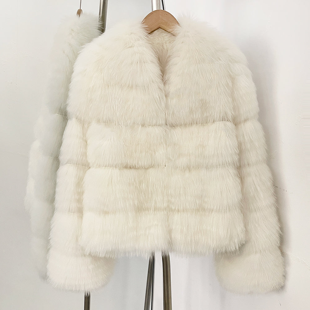 OFTBUY New Autumn Winter Clothes Women Fashion Warm Thick Real Fox Fur Jacket Female Luxury Long Natural Fur Coat Streetwear