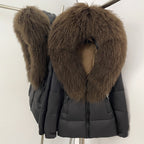OFTBUY New Belted Luxury Warm Winter Women's Puffer Jacket with Real Mongolia Sheep Fur Collar Outerwear Duck Dowm Coat Female