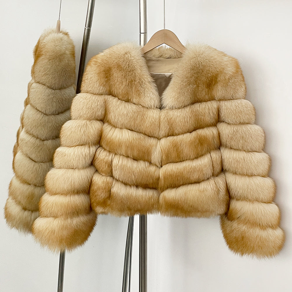 OFTBUY New Autumn Winter Clothing Warm Short Luxury Thick Black Natural Fox Fur Jacket Lady Fashion Real Raccoon Fur Coat Female