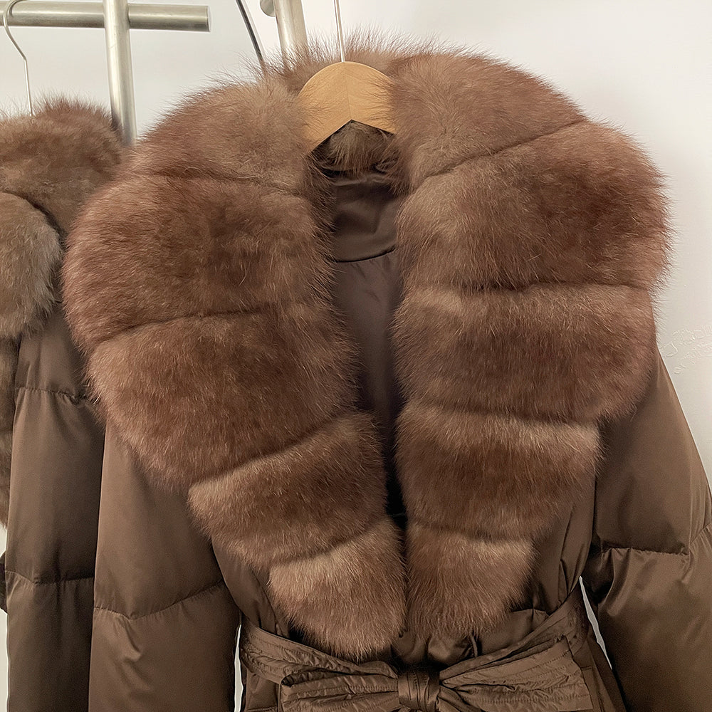 OFTBUY New Women's Winter Down Jacket Real Fox Fur Outer Clothes Female Luxury Duck Down Jacket Feather Coats and Parkas