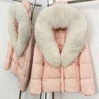 OFTBUY Big Real Fox Fur Collar Duck Down Coat Female New Winter Hooded Warm Down Clothes Women Natural Raccoon Fur Puffer Jacket
