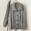 OFTBUY New Fashion Spring Autumn Loose Sweater Female Real Fox Fur Cardigan Clothing Women Button Oversized Knitted Jacket Lady
