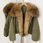 OFTBUY New Winter Warm Thickened Clothing Female Natural Fur Puffer Jacket Women's Dcuk Down Coat with Big Real Fox Fur Collar
