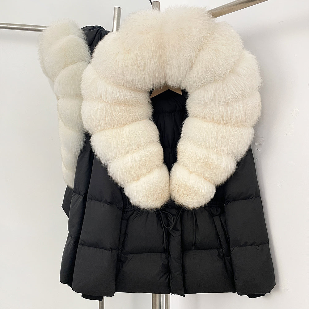 OFTBUY Big Real Fox Fur Collar Duck Down Coat Female New Winter Hooded Warm Down Clothes Women Natural Raccoon Fur Puffer Jacket