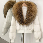 OFTBUY Knit Cuff Short Real Fox Fur Collar Duck Down Coat Female New Autumn Winter Clothes Women Genuine Fur Puffer Jacket