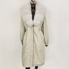 OFTBUY New Zipper Autumn Winter Clothes Women Natural Fox Fur Collar Goose Down Coat Long Warm Thickened Real Fur Puffer Jacket