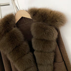 OFTBUY Woolen Jacket New Women's Short Double-Faced Wool Coat with Real Fox Fur Pockets Luxury Warm Winter Fashion Outerwear