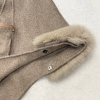 OFTBUY Belt Loose Cloak Natural Fur Woolen Jacket Real Fox Fur Collar and Cuffs Wool Coat Female New Autumn Winter Clothes Lady
