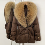 OFTBUY New Women's Winter Down Jacket Real Fox Fur Outer Clothes Female Luxury Duck Down Jacket Feather Coats and Parkas