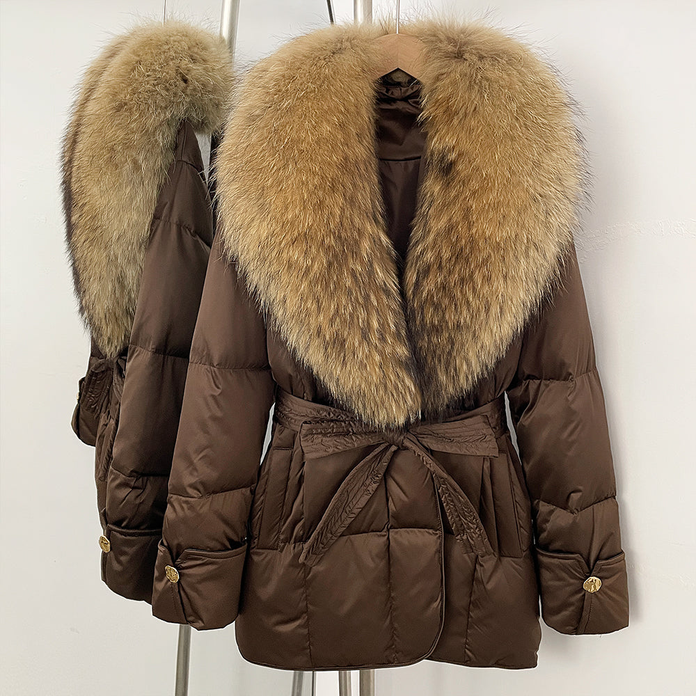 OFTBUY New Women's Winter Down Jacket Real Fox Fur Outer Clothes Female Luxury Duck Down Jacket Feather Coats and Parkas