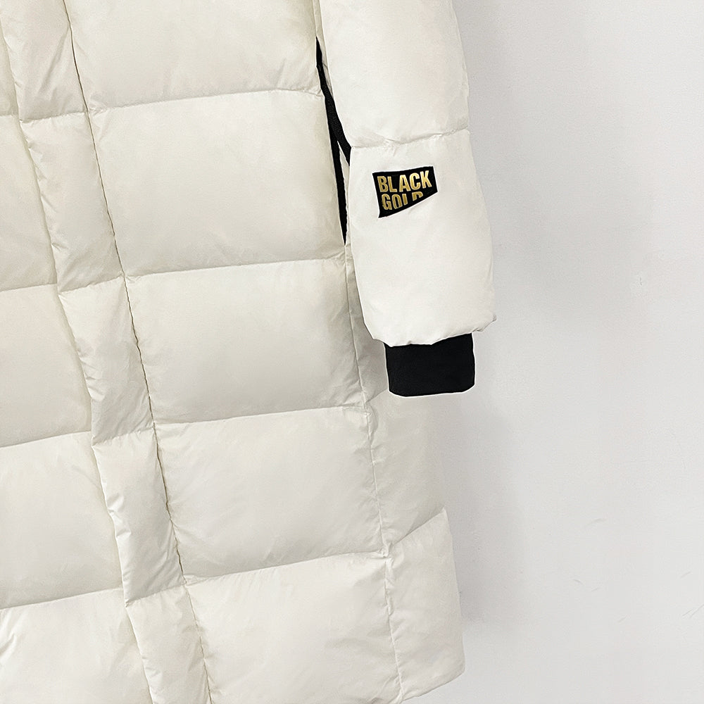OFTBUY Natural Fox Fur Coat New Winter Clothes Women Fashion Long Hooded White Duck Down Overcoat Real Fur Puffer Jacket Female