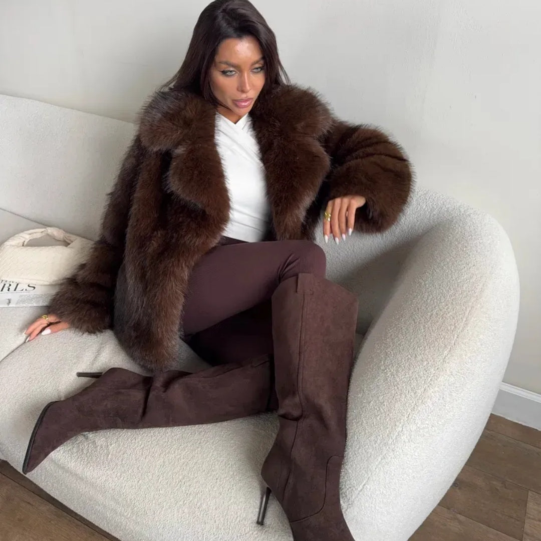 OFTBUY Winter Clothes Female Ins Hot Fashion Girls Oversized Gradient Fur Coat Women Thick Warm Outerwear Fluffy Faux Fox Fur Jacket