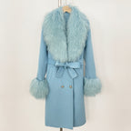 OFTBUY Fashion Natural Mongolia Sheep Fur Wool Jacket New Autumn Winter Clothes Women Lady Warm Long Real Fur Woolen Coat Female