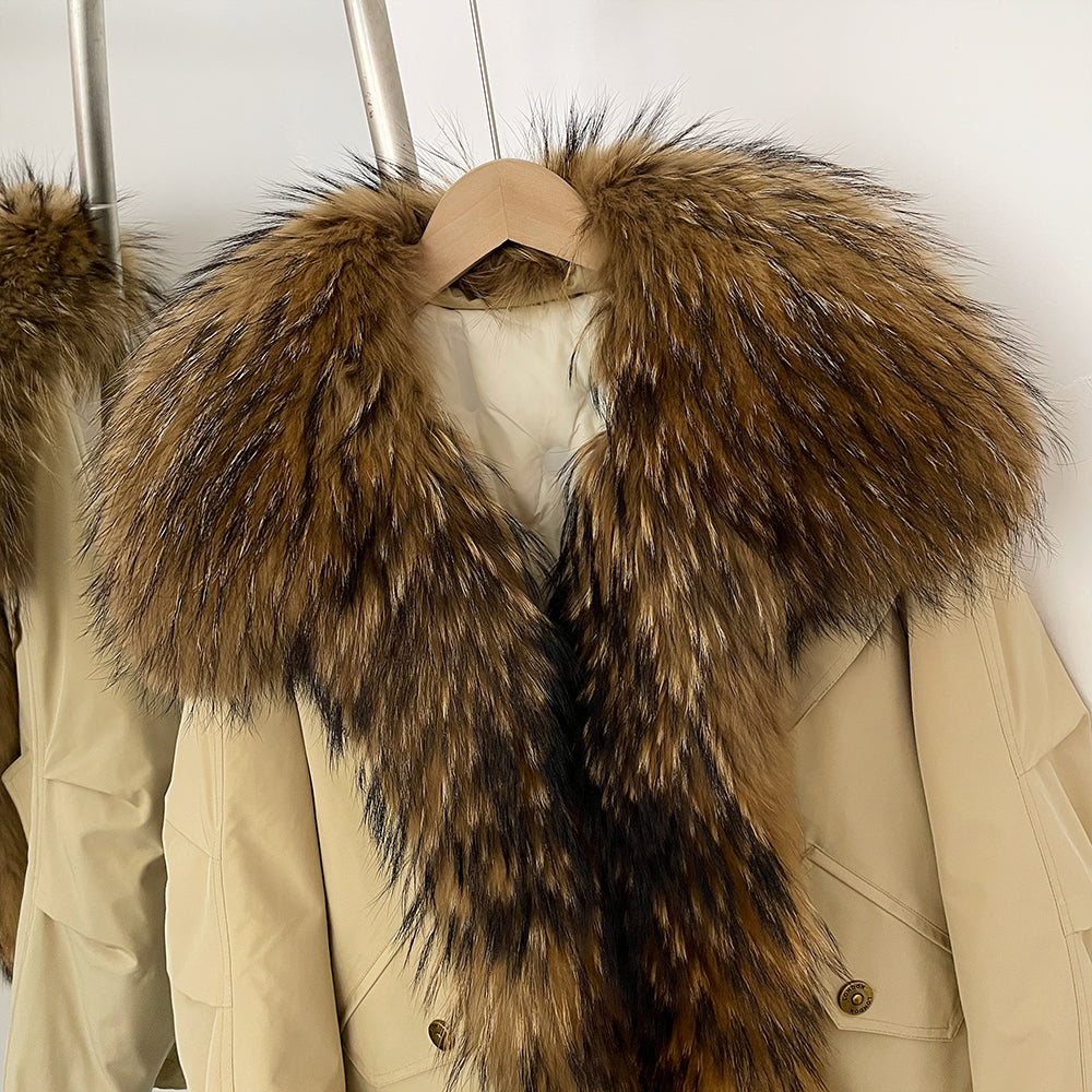 OFTBUY Warm Big Natural Fox Fur Collar Down Coat New Autumn Winter Clothing Women Waterproof Safai Real Fur Puffer Jacket Female