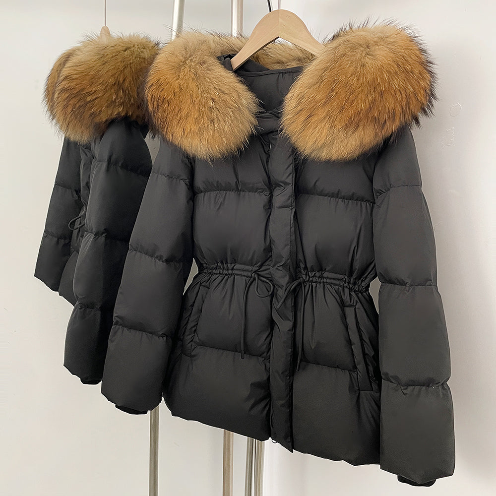 OFTBUY Hooded Long Sleeves Real Fur Duck Down Coat Female New Autumn Winter Warm Clothes Women Natural Fox Fur Puffer Jacket