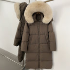 OFTBUY Duck Down Warm Windproof Puffer Coat New Women's Long Hooded Down Jacket Real Fur Collar Winter Thickened Parka Outerwear