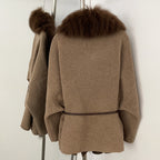 OFTBUY Fur Pockets Winter Luxury Outerwear Woolen Jacket Female New Women's Double Face Wool Coat with Large Real Fox Fur Collar