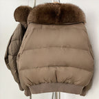 OFTBUY Zipper Luxury Warm Winter New Women's Puffer Jacket with Real Fox Fur Collar Fashion Outerwear Duck Down Coat Female