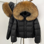 OFTBUY New Autumn Winter Top Clothing Women Tnickened Warm Fluffy Puffer Jacket Femlae Hooded Real Fox Fur Collar Down Caot