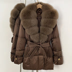 OFTBUY New Women's Winter Down Jacket Real Fox Fur Outer Clothes Female Luxury Duck Down Jacket Feather Coats and Parkas
