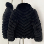 OFTBUY 2-in-1 Reversible Luxury Jacket - 100% Real Fox Fur Coat & Windproof Winter Parka