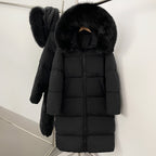 OFTBUY Duck Down Warm Windproof Puffer Coat New Women's Long Hooded Down Jacket Real Fur Collar Winter Thickened Parka Outerwear