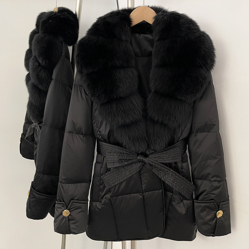 OFTBUY New Women's Winter Down Jacket Real Fox Fur Outer Clothes Female Luxury Duck Down Jacket Feather Coats and Parkas