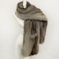 OFTBUY Luxury Long-Line Faux Fur Gilet - Premium Vegan Fox Fur Sleeveless Overcoat with Oversized Shawl Collar