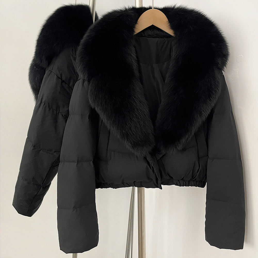 OFTBUY New Autumn Winter Thickened Warm Clothes Women Short Real Fox Fur Collar Down Coat Female Natural Fur Down Puffer Jacket