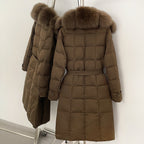 OFTBUY Thickened Warm Duck Down Coat Female Luxury Long Belt New Winter Natural Fox Fur Clothes Women Silm Puffer Jacket Outwear